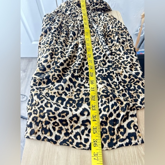 Zara Women’s Leopard Print Long Sleeve Mini Dress in Brown Sz XS - Picture 11 of 13